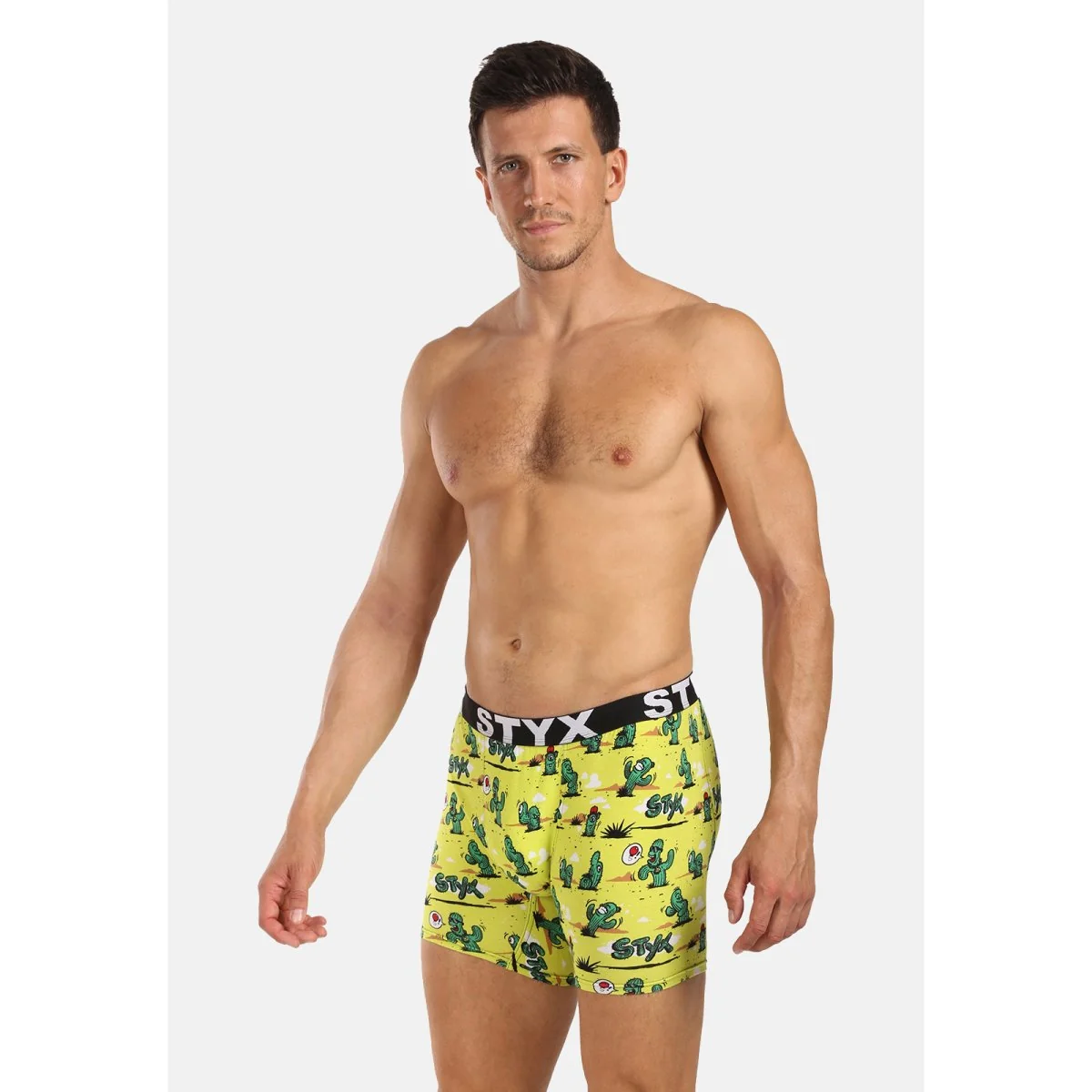 Styx Pánské boxerky long art sportovní guma kaktusy (UN1351) XL