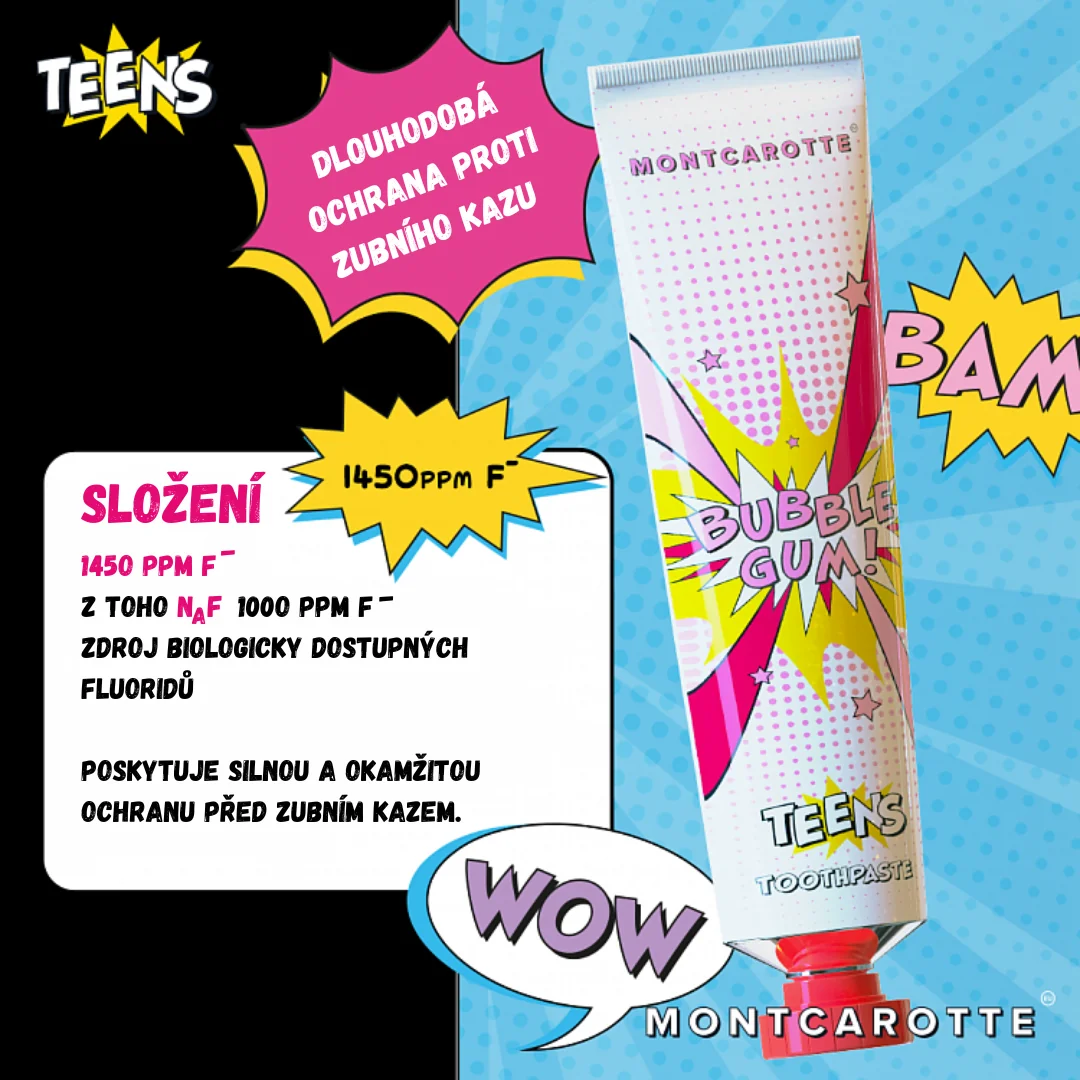 Montcarotte Teens Bubble Gum zubní pasta 50 ml