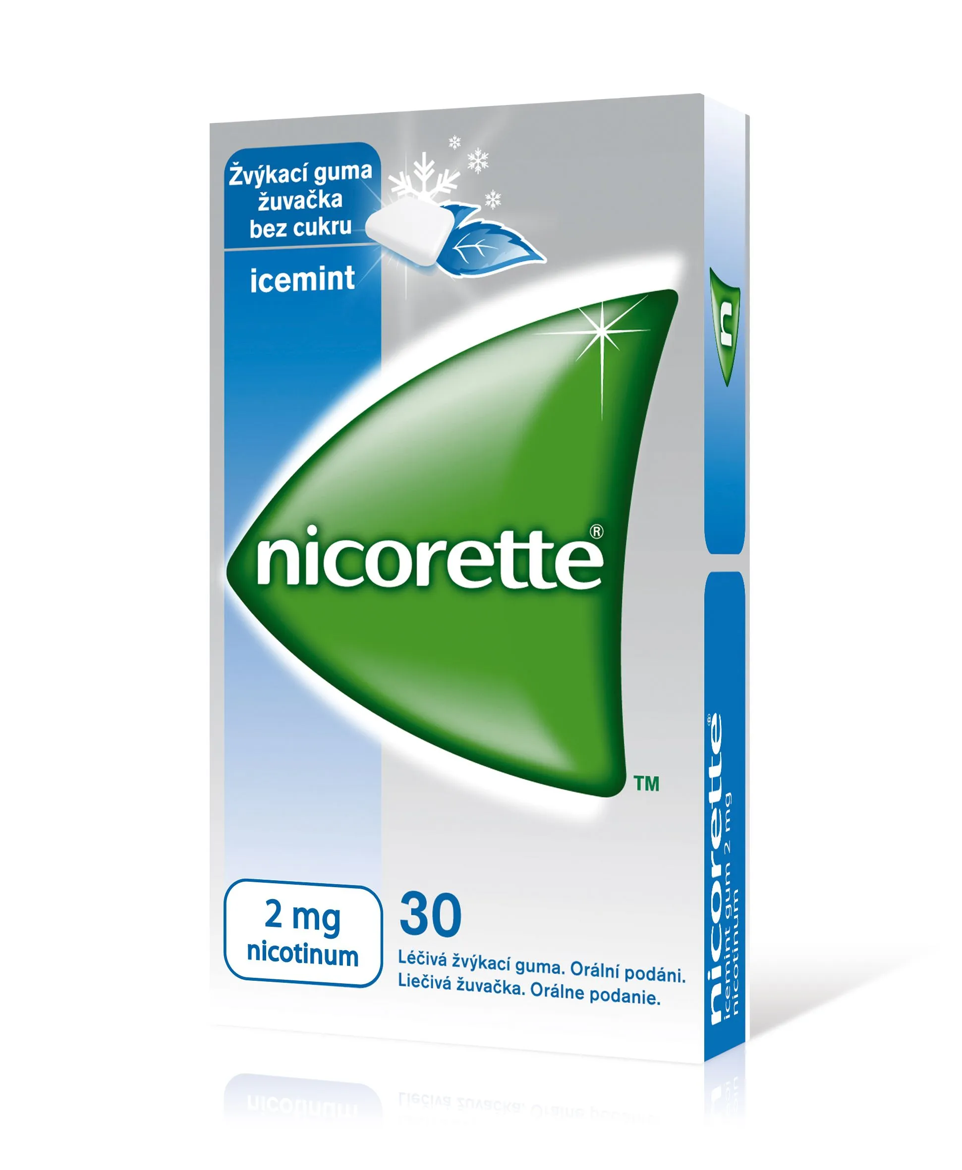 Nicorette Icemint Gum 2 mg léčivá žvýkací guma 30 žvýkaček