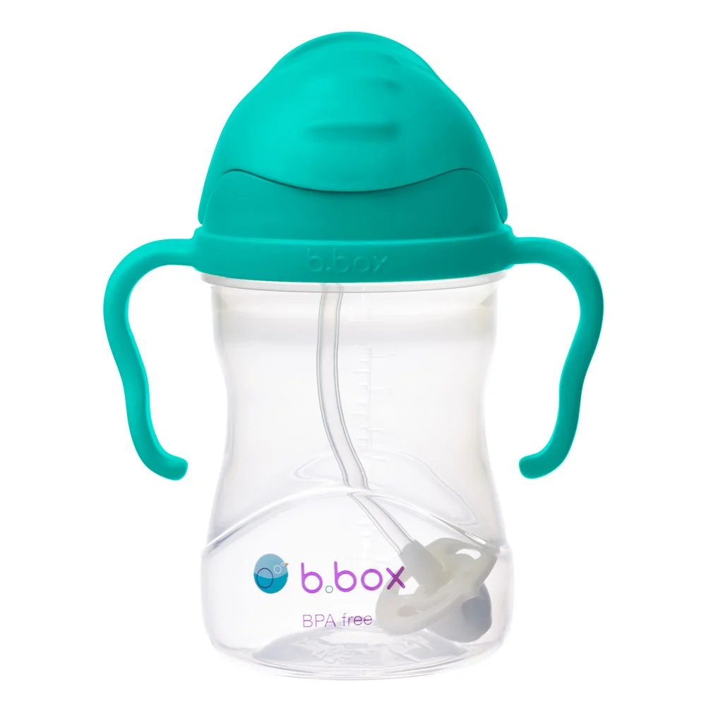 B.BOX Hrneček s brčkem - nefritově zelený 240 ml
