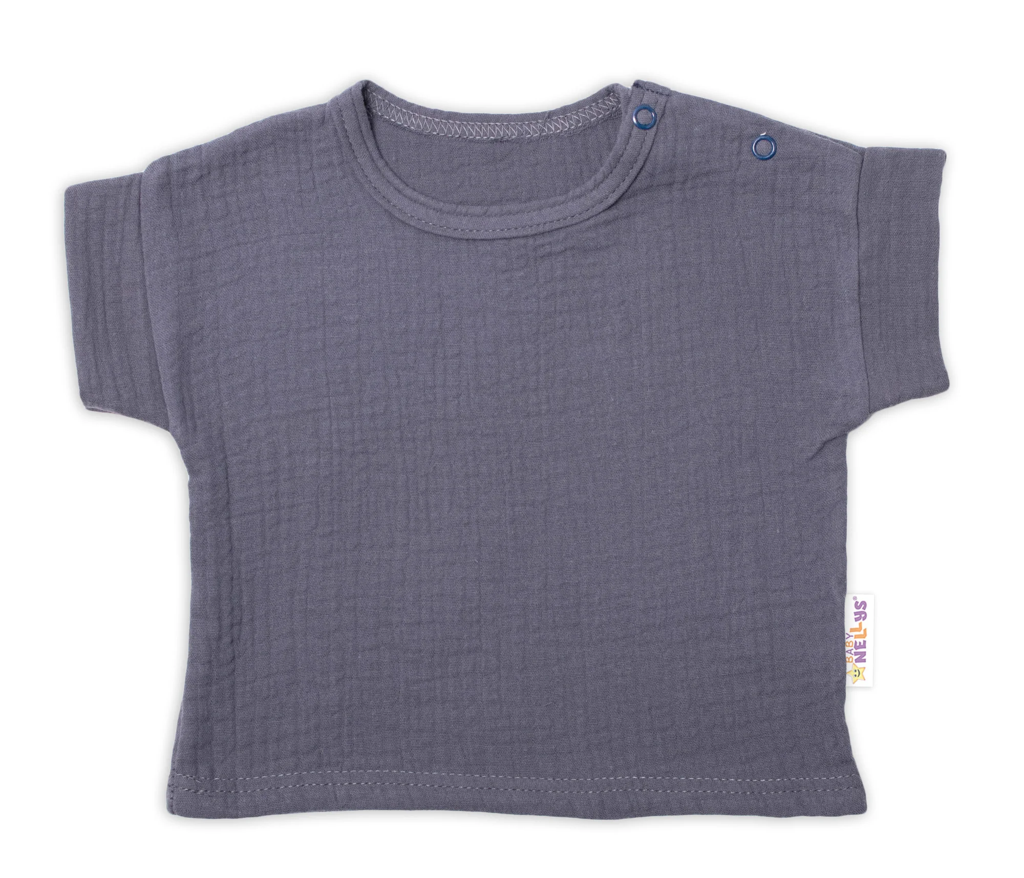 Baby Nellys 2-dílná mušelínová soupravička, tričko + kraťasky BOY, granát