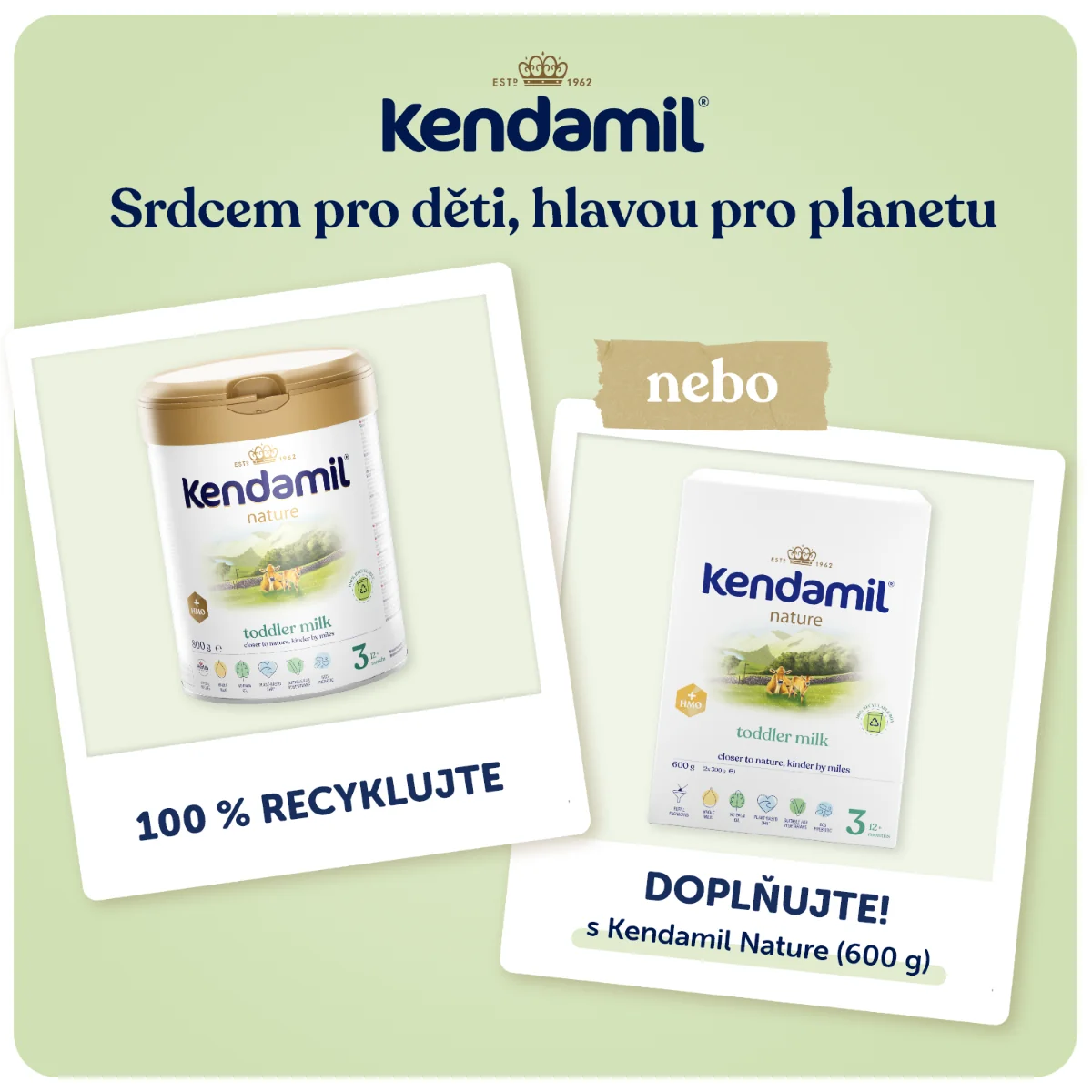 Kendamil 3 Nature Kojenecké pokračovací mléko HMO+ 800 g