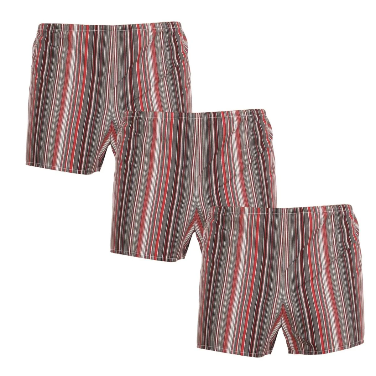 Foltýn 3PACK Klasické pánské trenky červené proužky (3xK52) M 