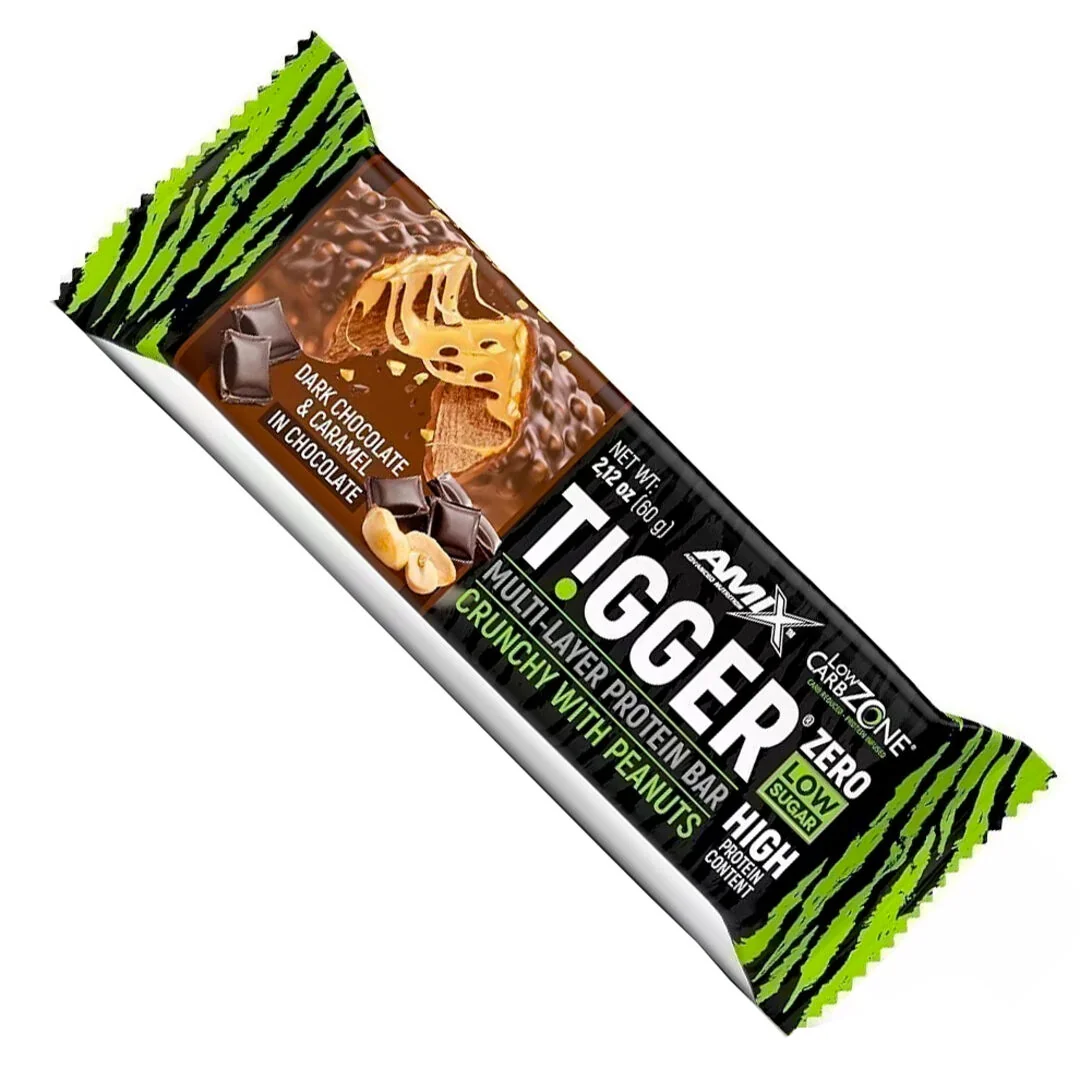 Amix Nutrition Tigger Zero Bar 60g - tmavá čokoláda, karamel