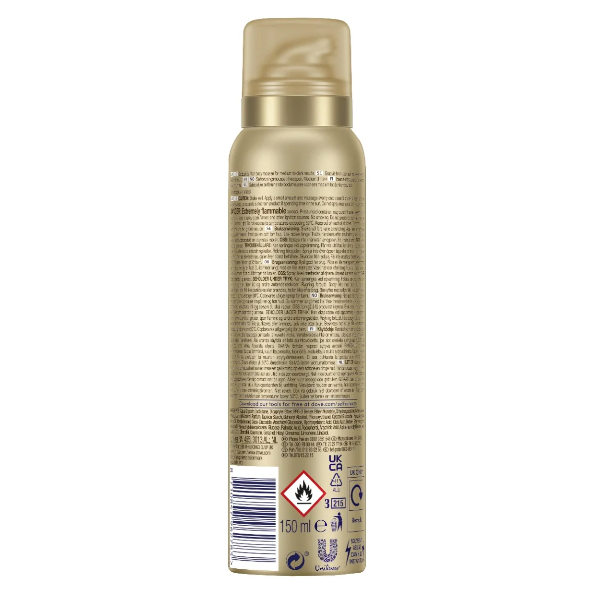 Dove Dark samoopalovací tělová pěna 150 ml