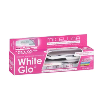 White Glo Miccelar bělicí zubní pasta 100 ml + kartáček