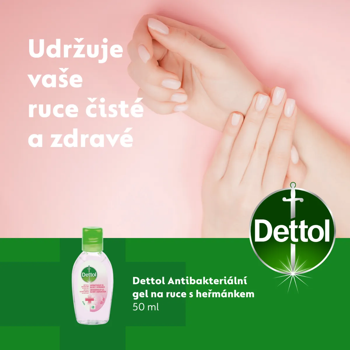 Dettol Antibakteriální gel na ruce Heřmánek 50 ml