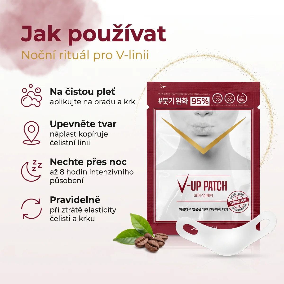 Wooshin Labottach V-Up Hydrogelové náplasti na zpevnění podbradku 2 ks