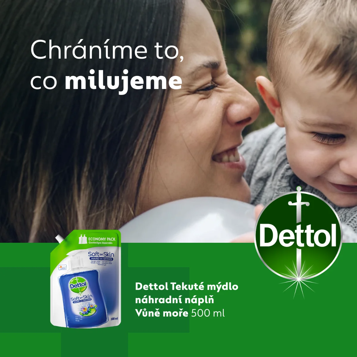 Dettol Tekuté mýdlo Vůně moře náhradní náplň 500 ml