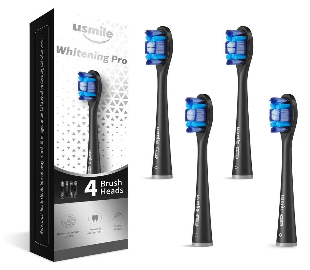 USMILE Whitening Pro Brush Head náhradní hlavice 4 ks Black