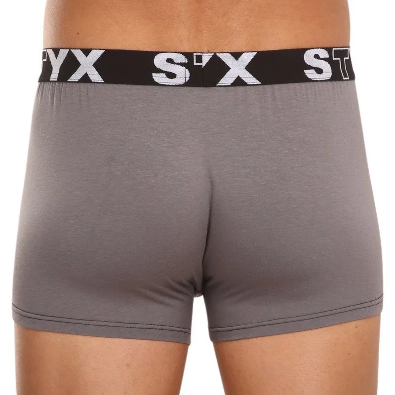 Styx Pánské boxerky sportovní guma nadrozměr tmavě šedé (R1063) 3XL