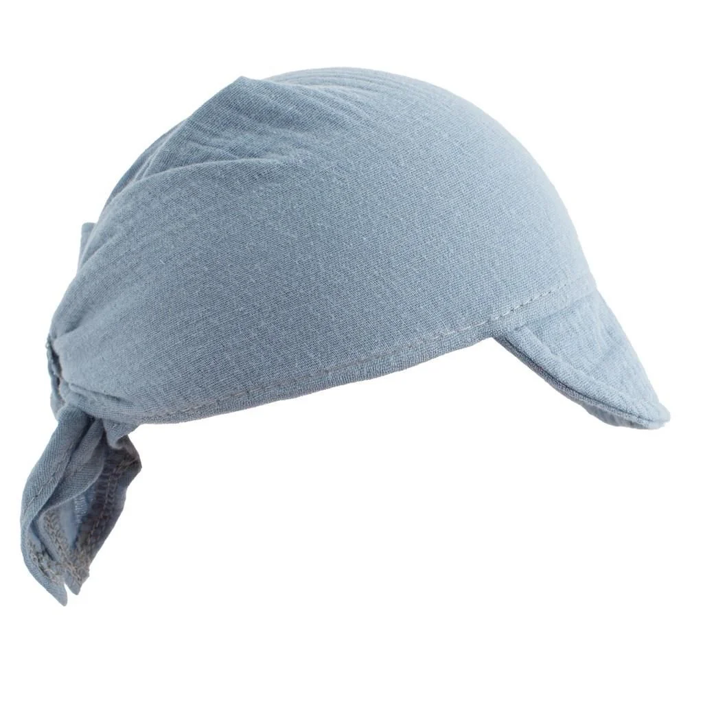 New Baby Dětský letní mušelínový šátek s kšiltem blue, vel. 80/86