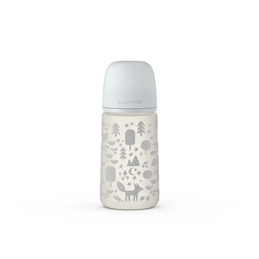 Suavinex Kojenecká fyziologická lahev M Fox stříbrná 270 ml