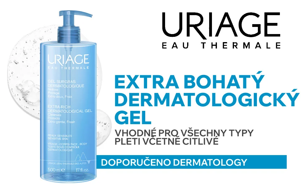 Uriage Extra bohatý dermatologický čisticí gel 500 ml