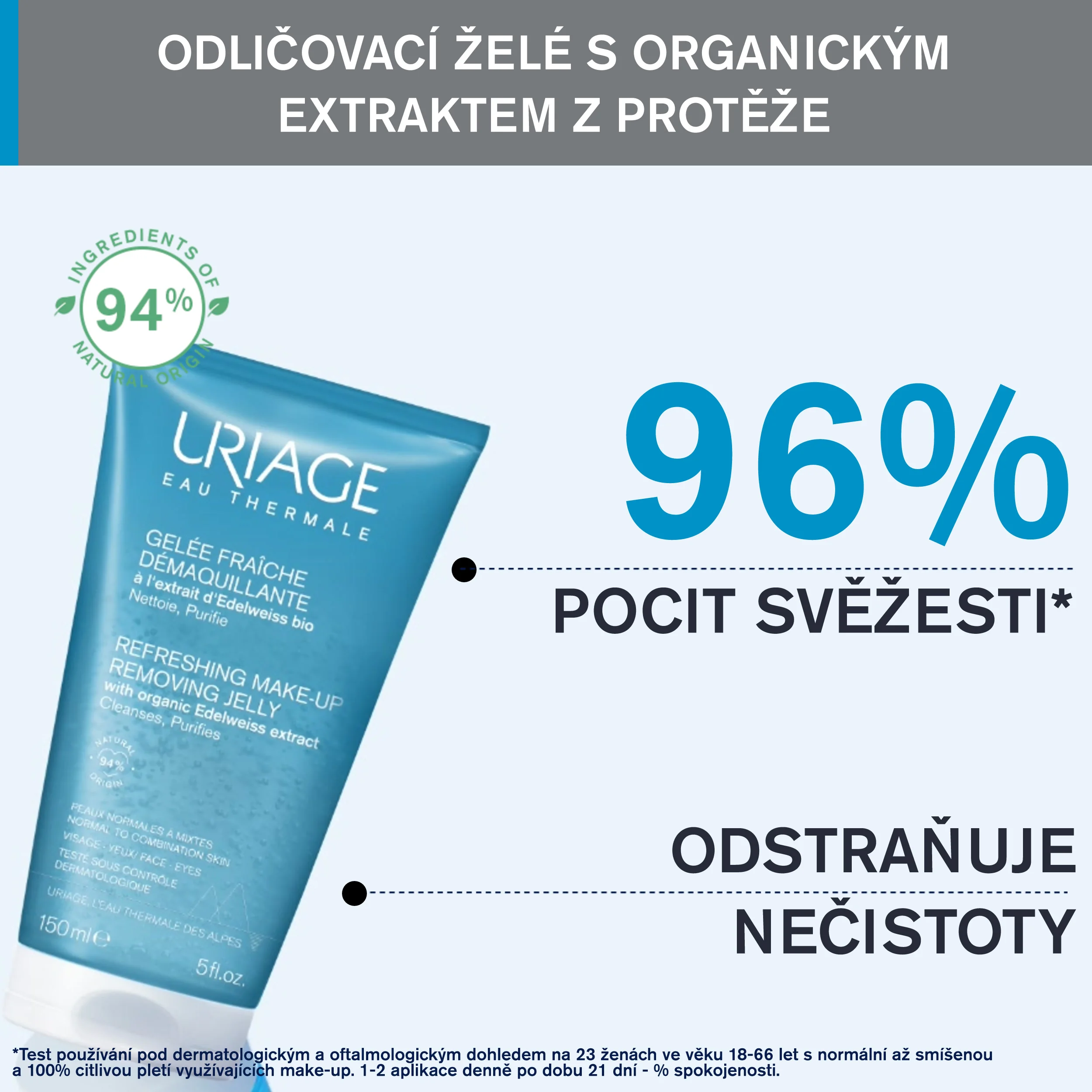 Uriage Make-up Removing Jelly osvěžující odličovací želé 150 ml