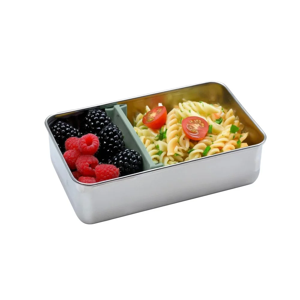 Melii Nerezový Bento box 740 ml se silikonovým víkem - zelený