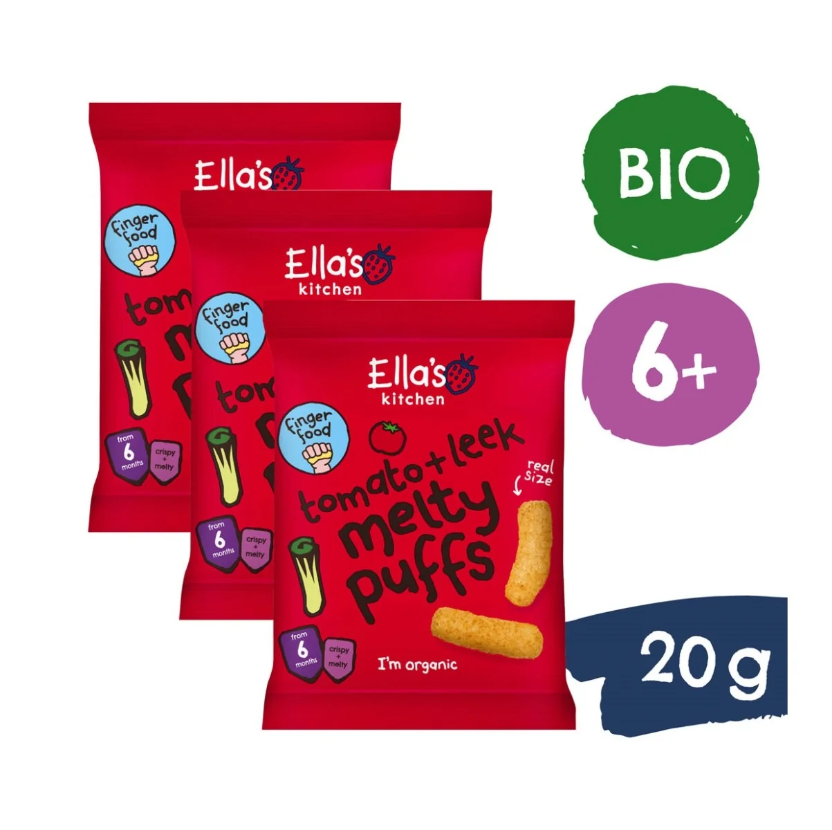 Ellas Kitchen BIO Křupky Rajče a pórek 20 g