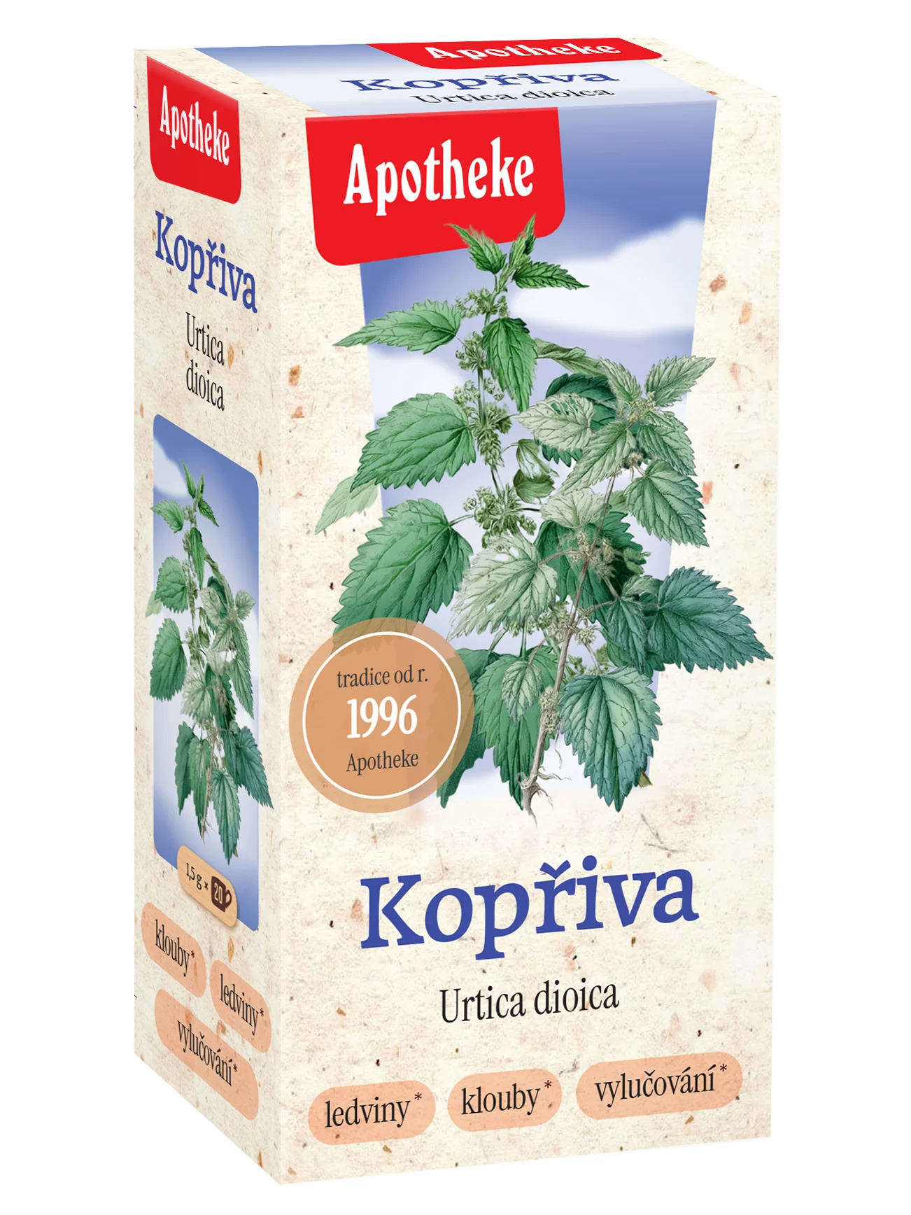 Apotheke Kopřiva dvoudomá čaj nálevové sáčky 20x1,5 g