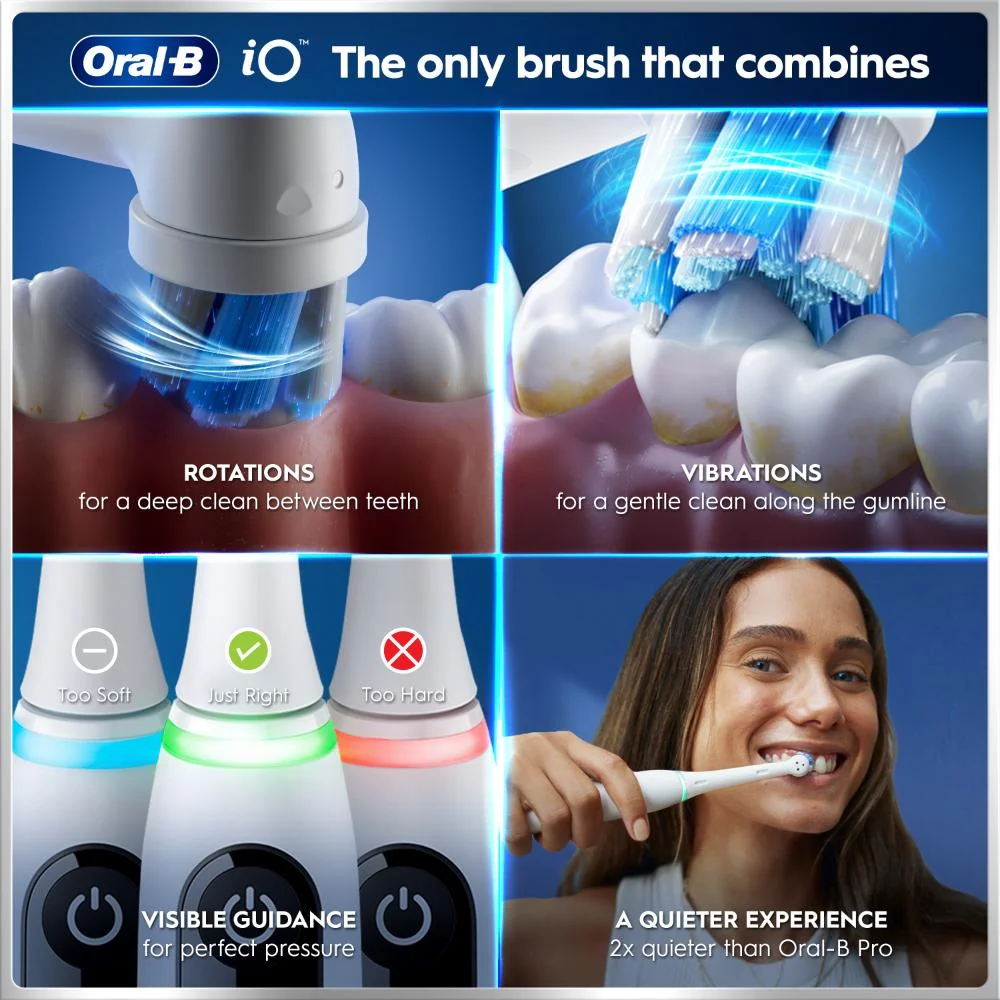 Oral-B iO Series 6 s cestovním pouzdrem elektrické zubní kartáčky bílý a růžový
