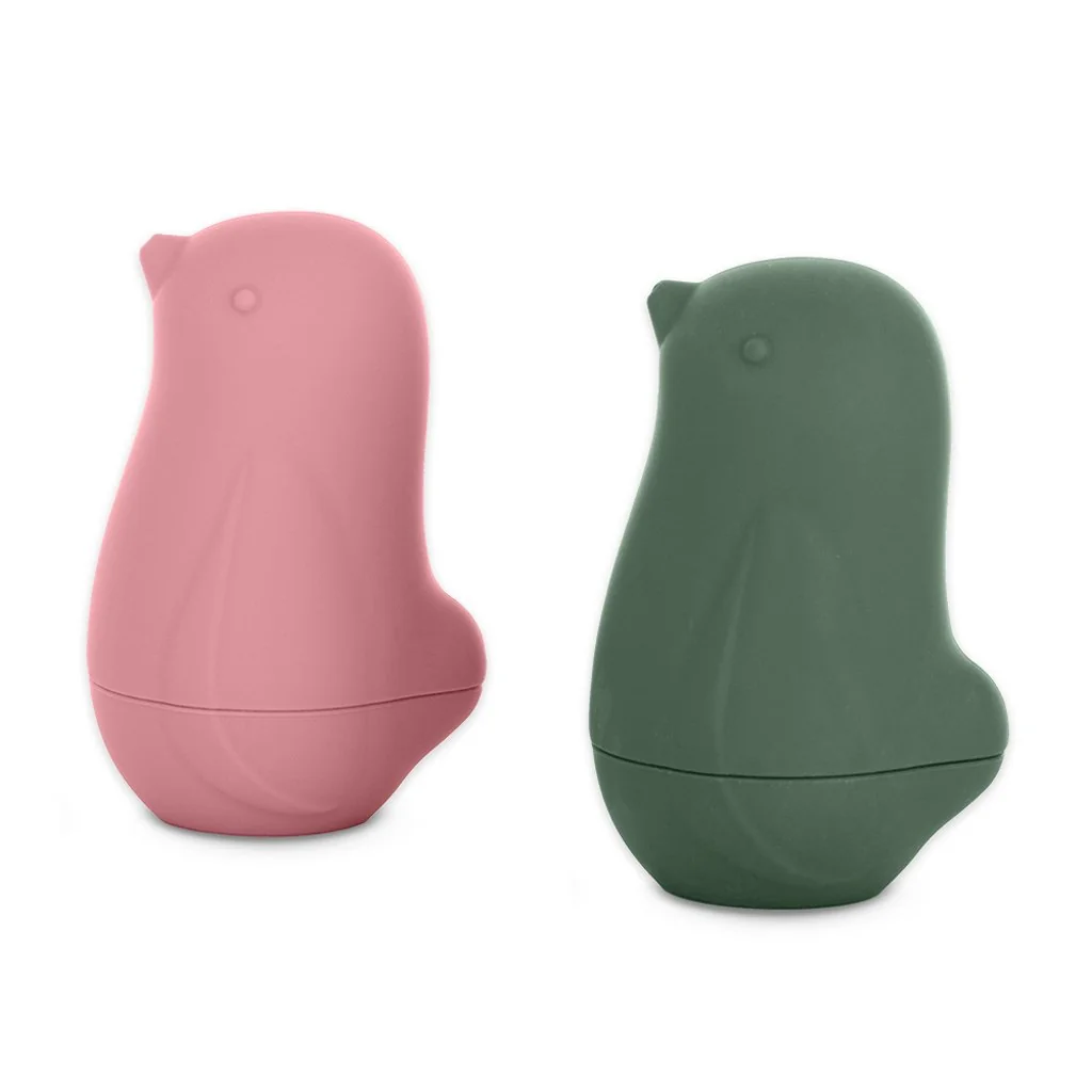 Petite&Mars Hračky silikonové do vody Love birds Rose Green 6m+