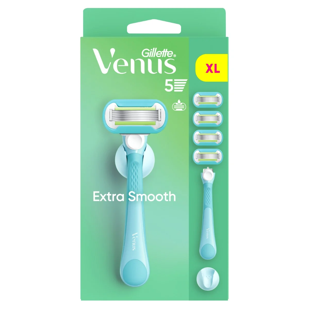 Gillette Venus Extra Smooth holicí strojek + holicí hlavice a nástěnný držáček 4 ks