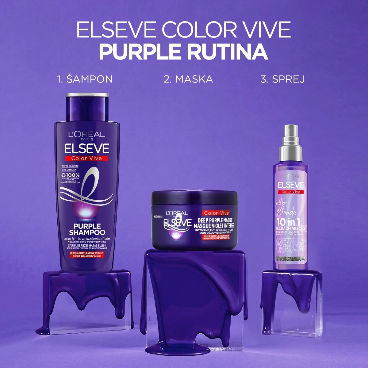 Loréal Paris Elseve Color Vive Purple fialová maska 250 ml