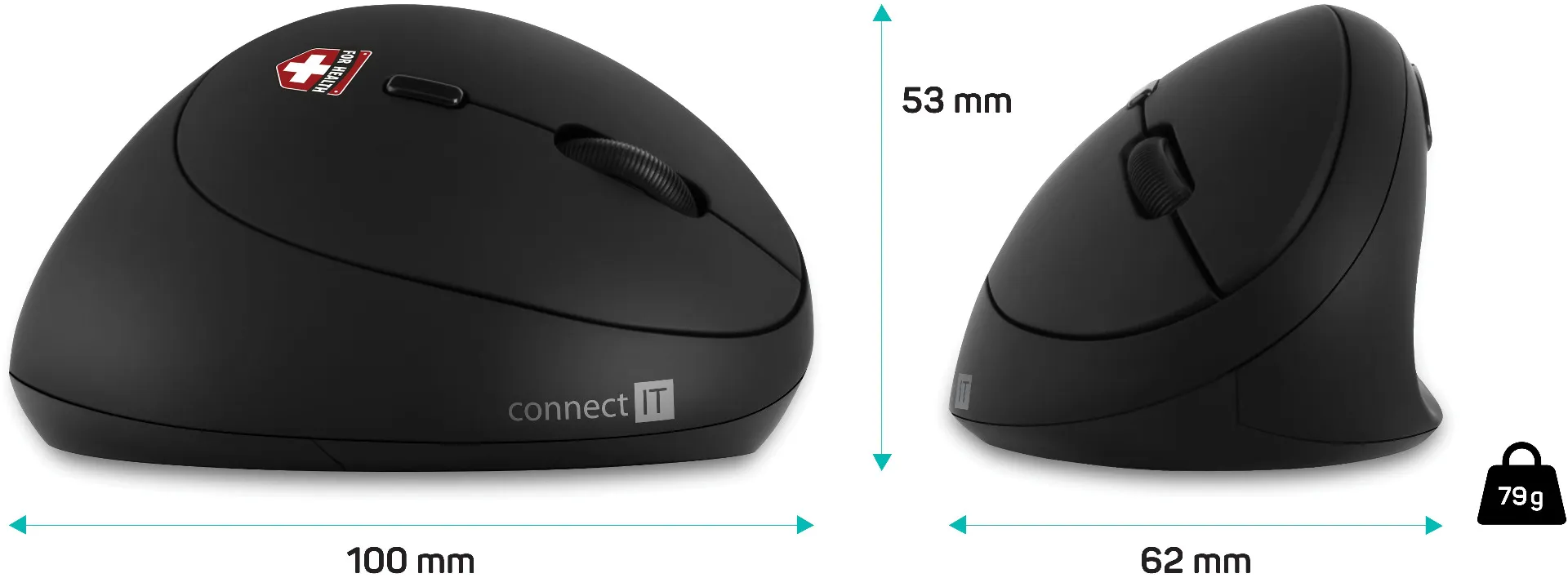 Connect IT CMO-2600-BK ladies ergonomická vertikální myš