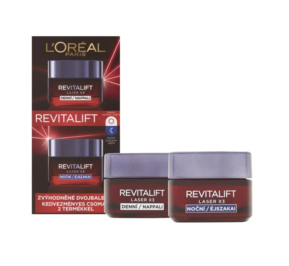 Loréal Paris Revitalift Laser X3 Denní a noční krém duopack 2x50 ml