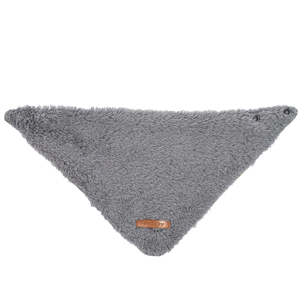 New Baby Zimní kojenecká čepička s šátkem na krk Teddy bear šedá, vel. 80 (9-12m)