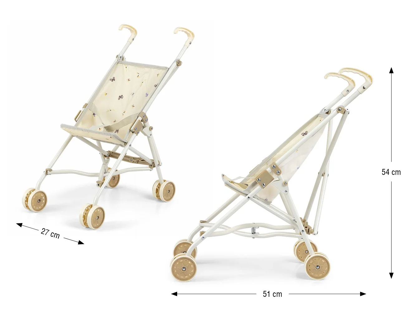 Milly Mally Kočárek pro panenky Julia – skládací golfky, lehký, pro panenky do 50 cm