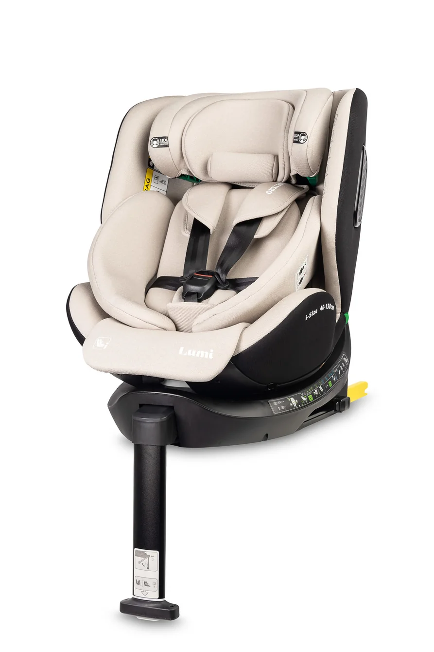 Caretero Autosedačka Lumi i-Size 40–150 cm, Isofix,  360°, růstová,  béžová