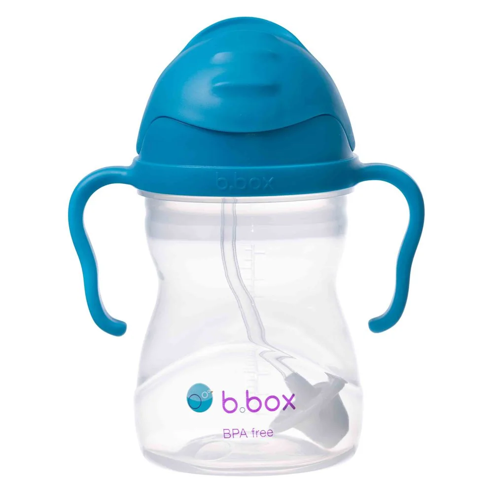 B.BOX Hrneček s brčkem - kobaltově modrý 240 ml