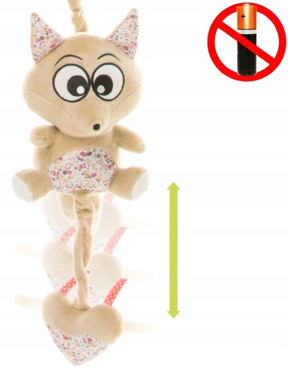4 BABY Závěsná plyšová hračka s melodií, Fox, béžovo/hnědé