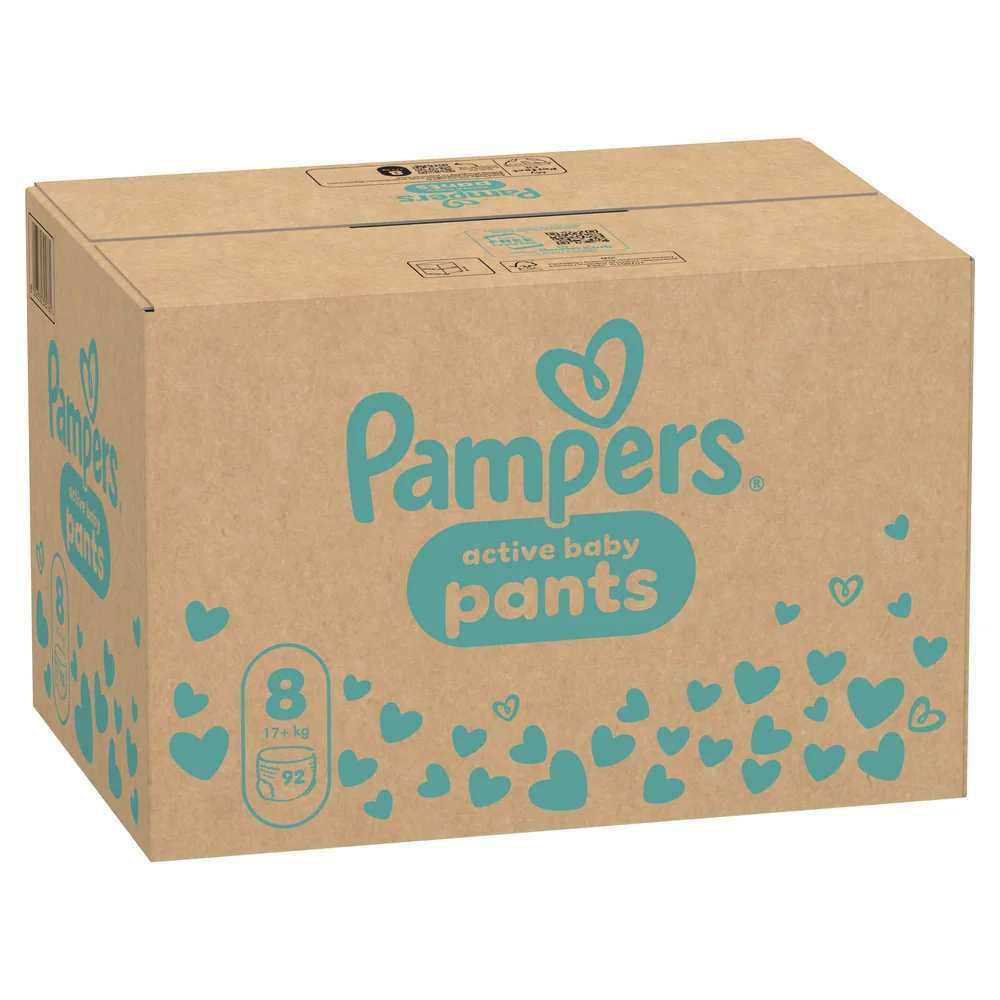 Pampers Active Baby vel. 8 17+ kg plenkové kalhotky 92 ks