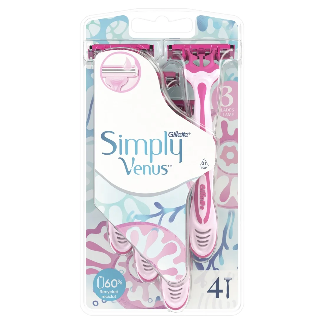 Gillette Simply Venus 3 dámské jednorázové holítko 4 ks