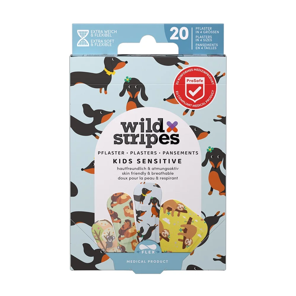 Wild Stripes Kids Sensitive Animal Fun náplasti 20 ks