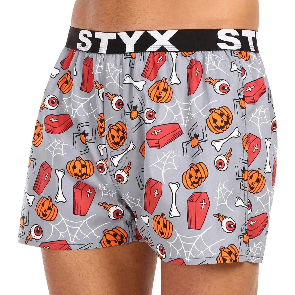 Styx Pánské trenky art sportovní guma Halloween rakve (B1752) XXL