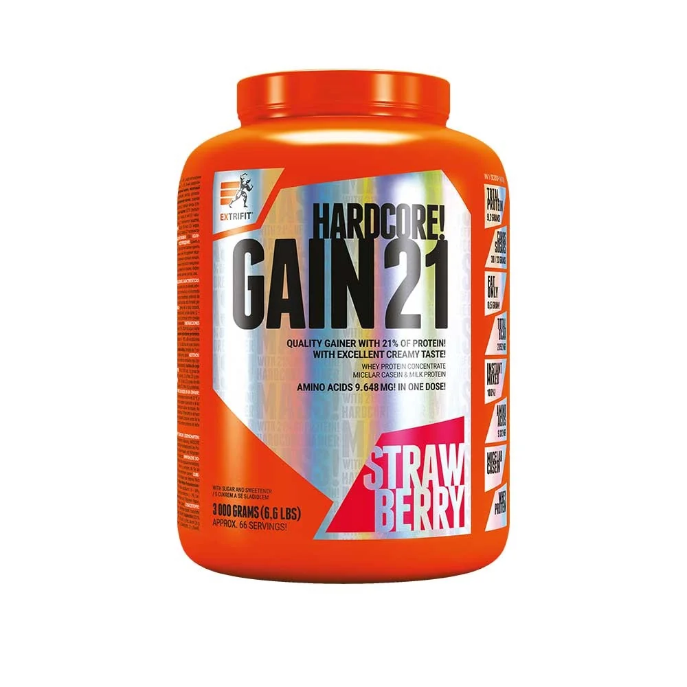 Extrifit Hardcore Gain 21 3kg - jahoda
