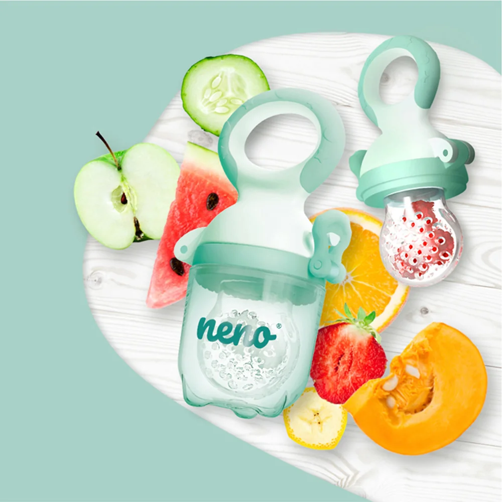 NENO Dudlík silikonový ke krmení Frutta zelený