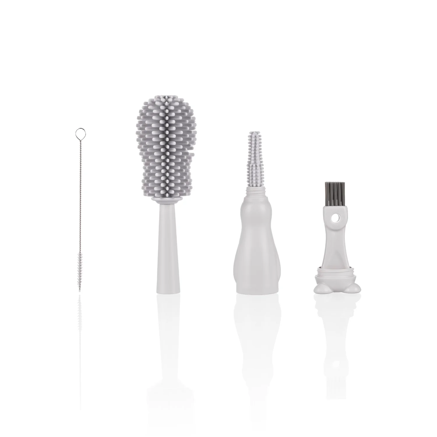 Zopa Silikonový kartáč na dětskou lahev 3v1, Light Grey
