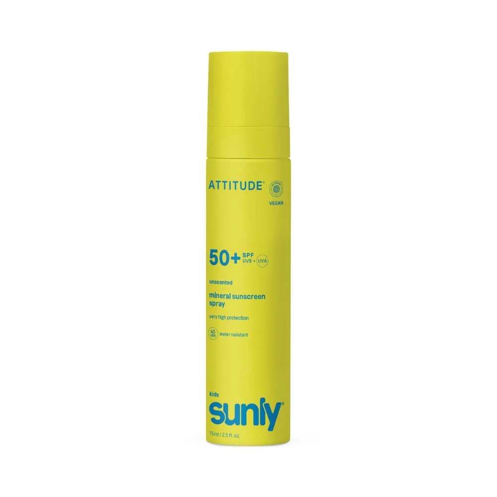 ATTITUDE Sunly Dětský minerální opalovací krém ve spreji SPF 50+ bez vůně 75 ml
