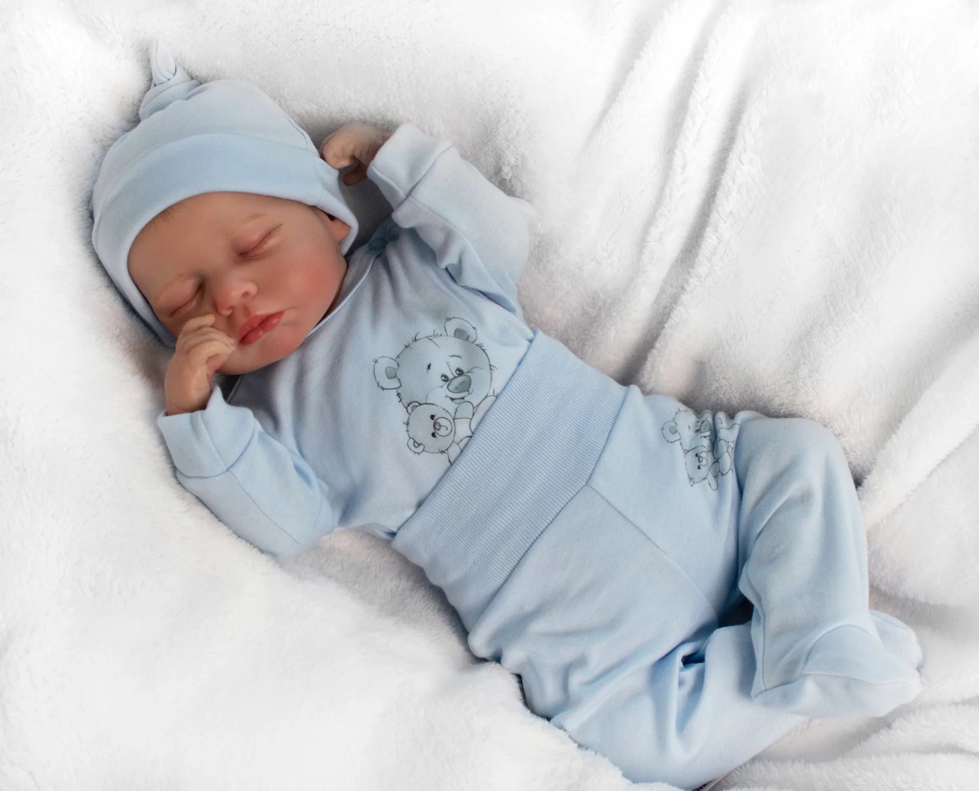 Baby Nellys Soupravička pro miminko, 5D, Little Teddy, modrá, vel. 62