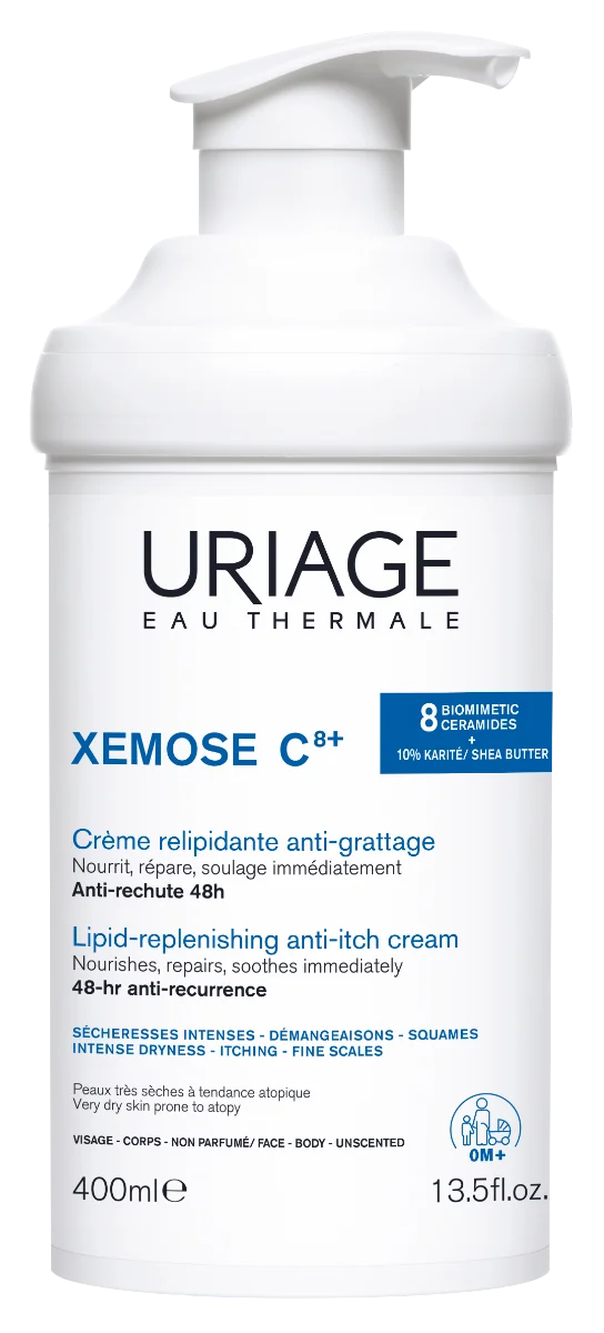 Uriage Xémose C8+ Relipidační zklidňující krém pro suchou až atopickou pokožku 400 ml