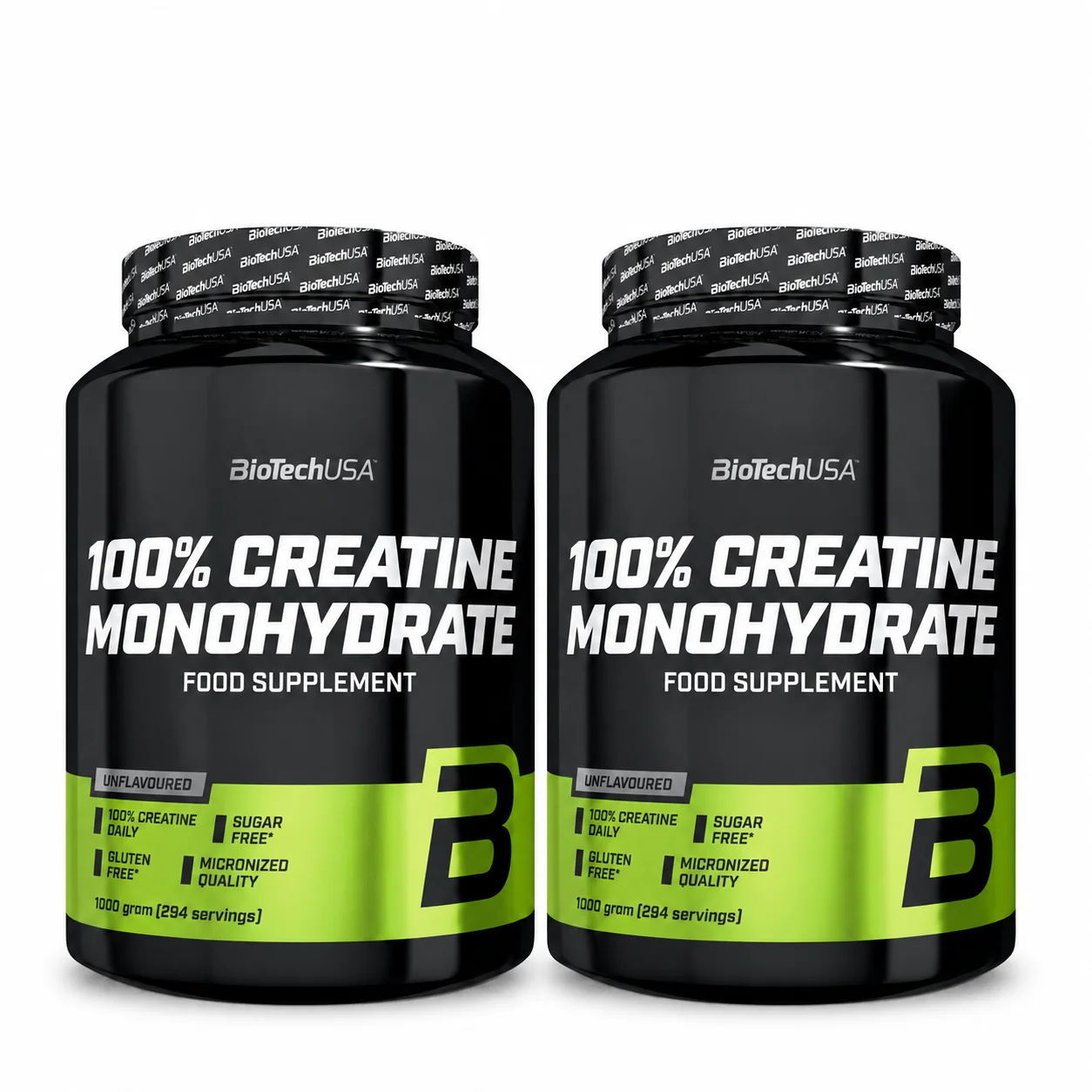 BioTech USA 100% Creatine Monohydrate, neochucený, 2 × 1000 g