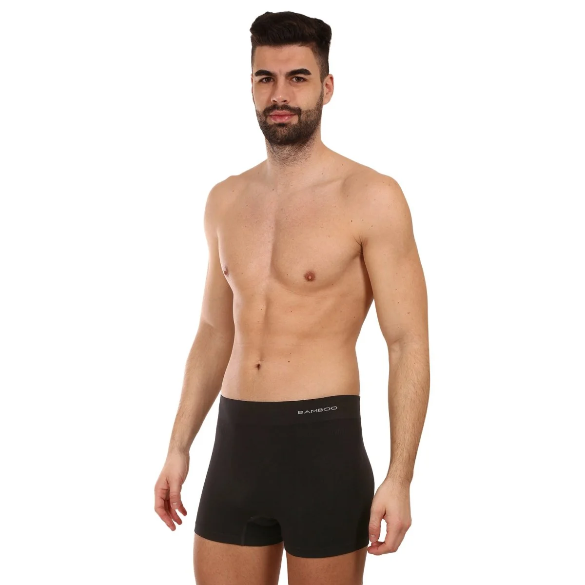 Gino Pánské boxerky bezešvé bambusové černé (54005) M