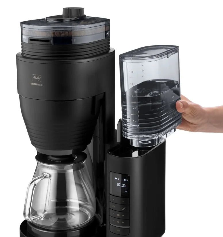 Melitta AromaFresh Glass Pro kávovar s mlýnkem černý
