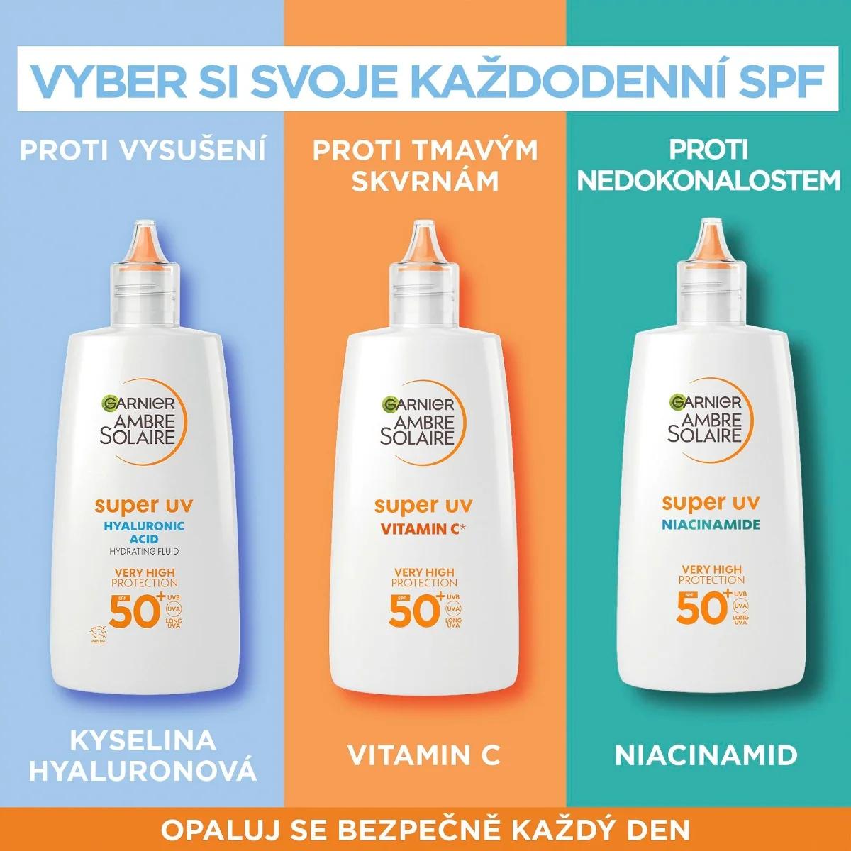 Garnier Ambre Solaire Super UV SPF50+ krém s HA v lehké textuře 40 ml