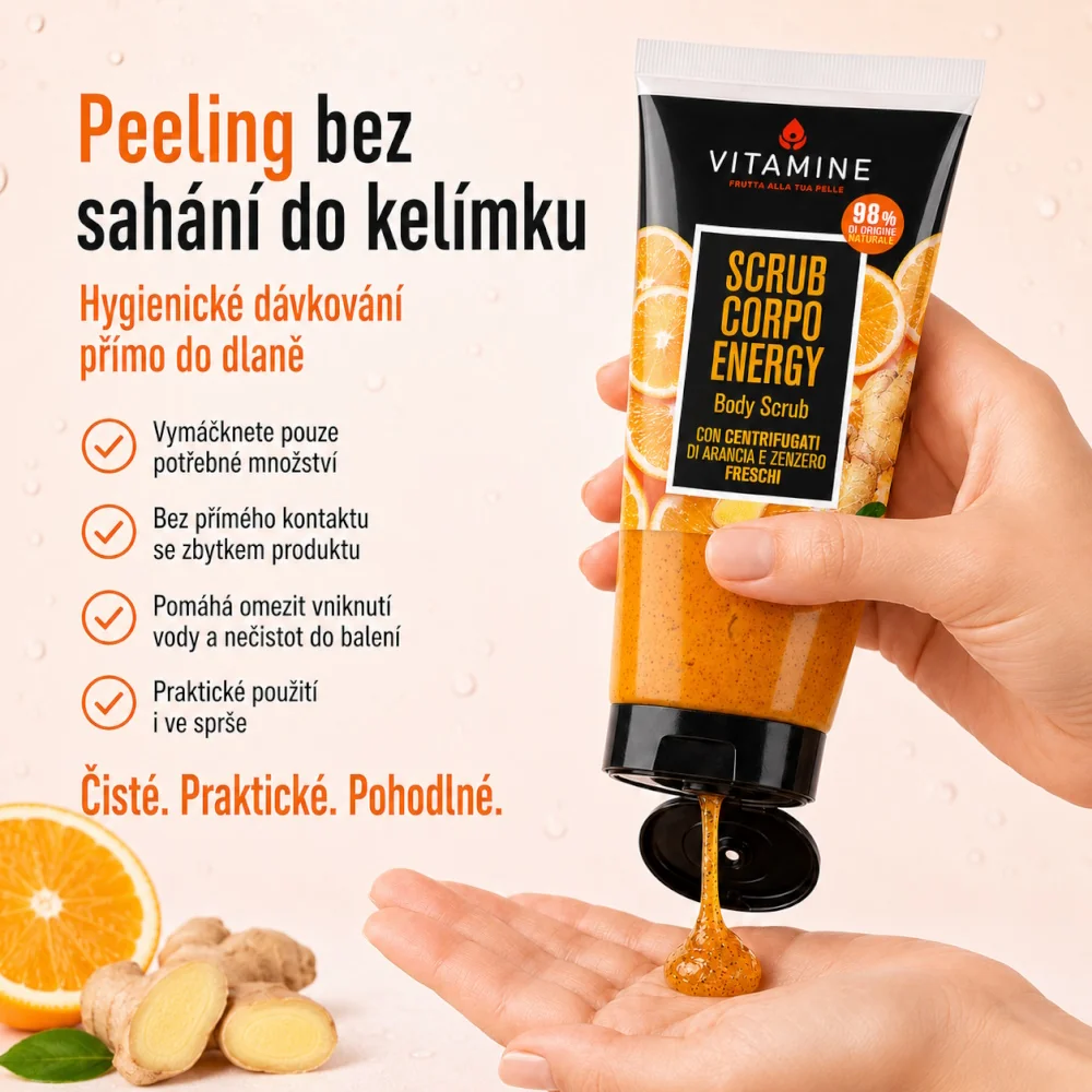 Vitamine Energy Pomeranč a zázvor tělový peeling 200 ml