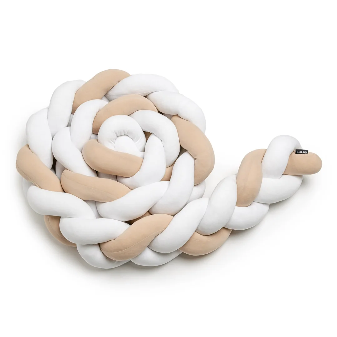T-tomi Pletený mantinel 360 cm White + Beige