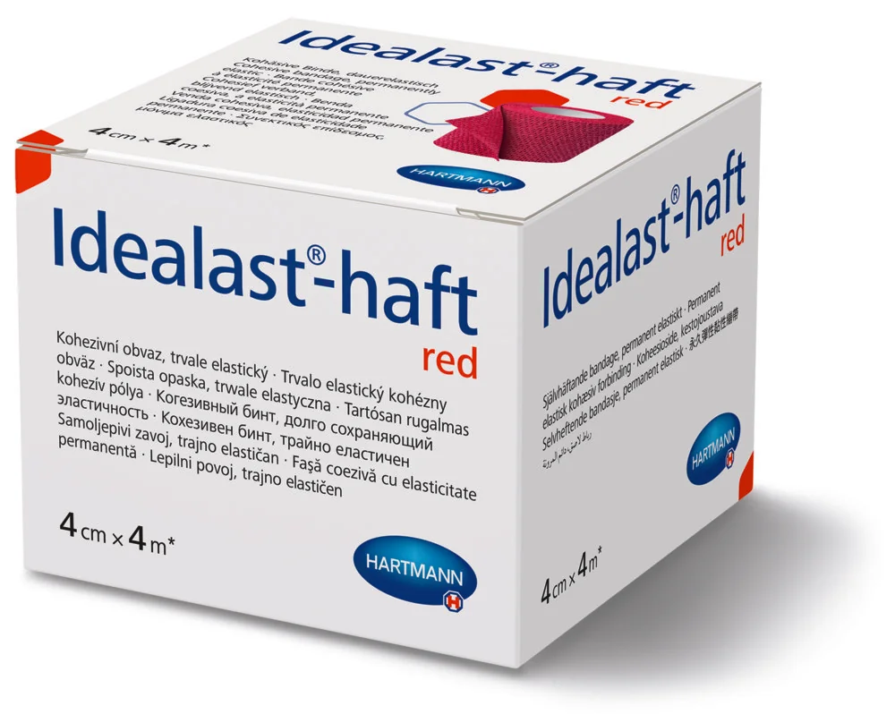 Hartmann Idealast-haft color 4 cm x 4 m obinadlo elastické červené